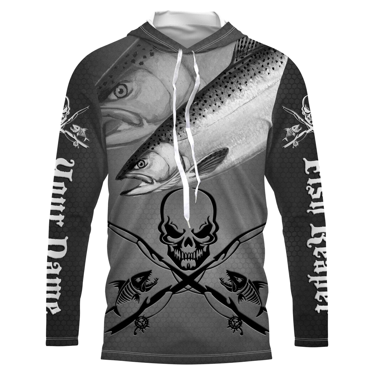 Frenzidea Halloween Chinook Salmon Fish Reaper Custom Long Sleeve
