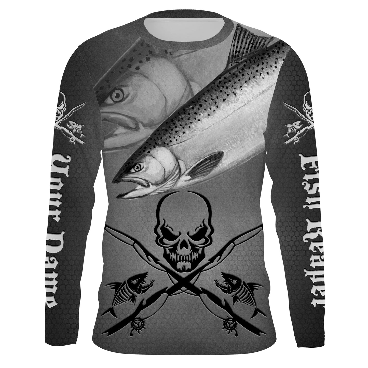 Frenzidea Halloween Chinook Salmon Fish Reaper Custom Long Sleeve