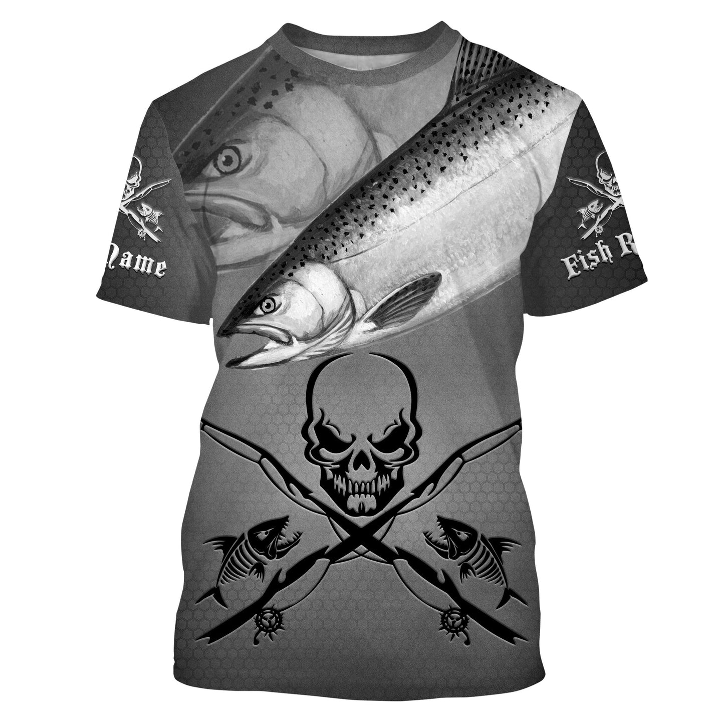 Frenzidea Halloween Chinook Salmon Fish Reaper Custom Long Sleeve
