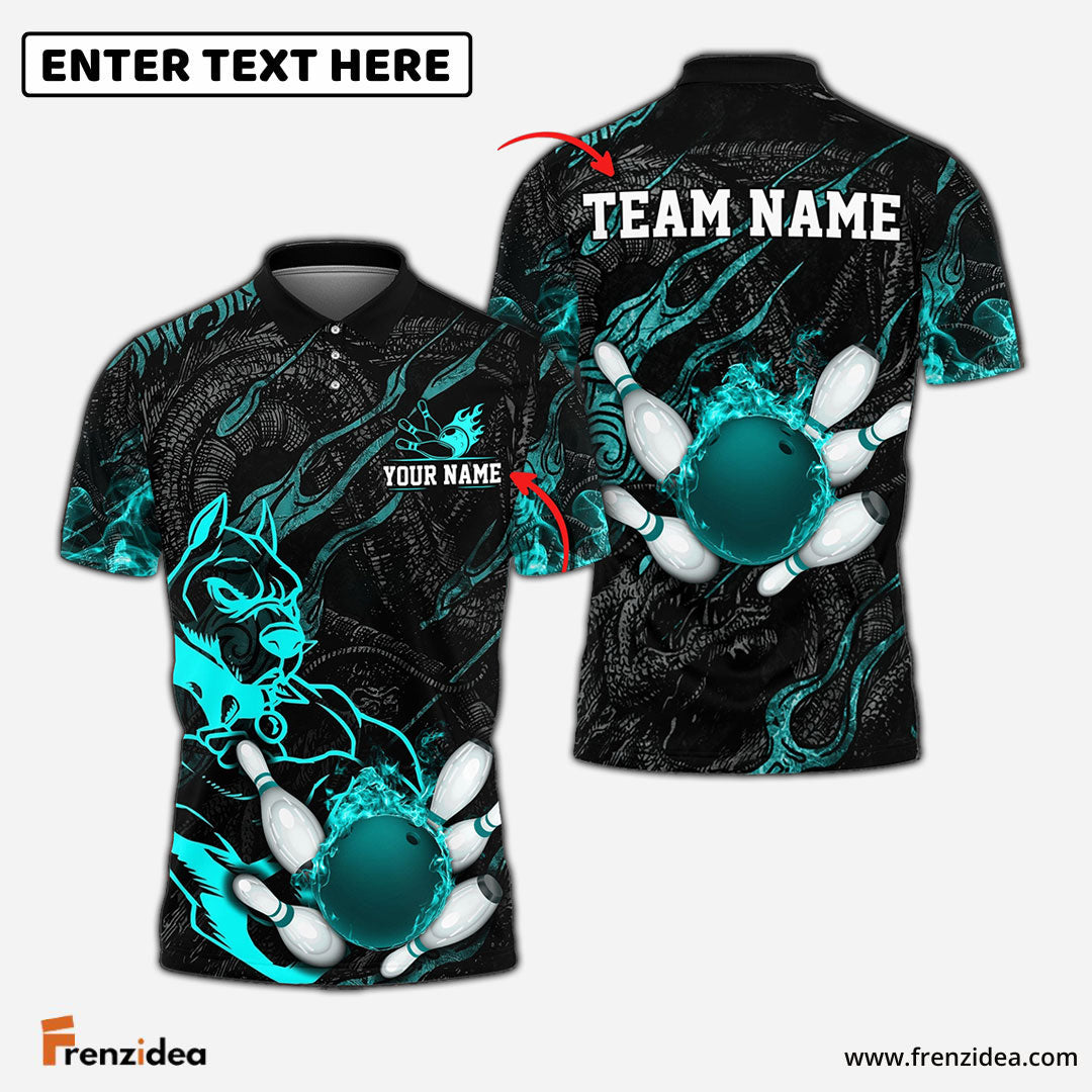Frenzidea Bowling And Pins Pitbull The Guardian Customized Name 3D Shirt (4 Colors)