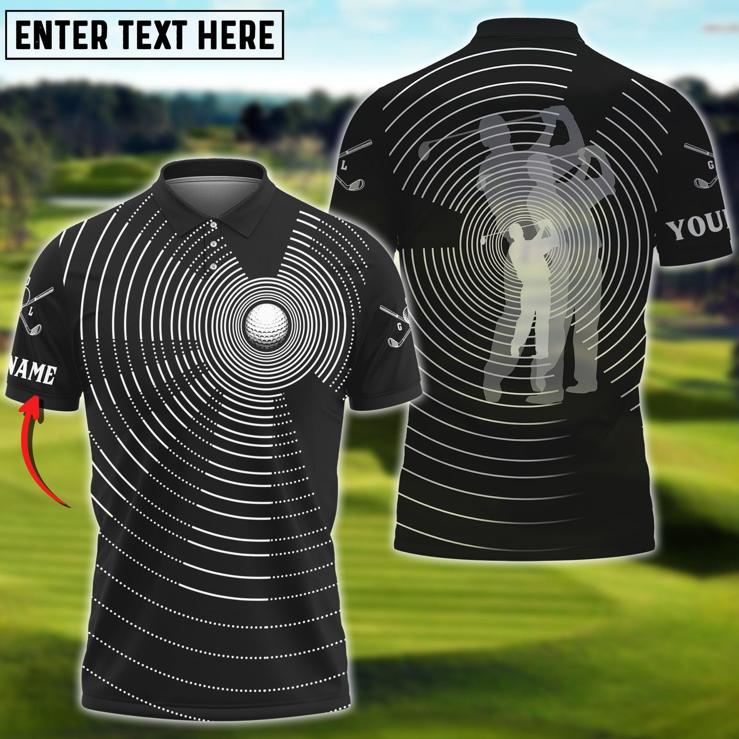frenzidea Effect Golf Ball And Golfer Personalized Name 3D Shirt