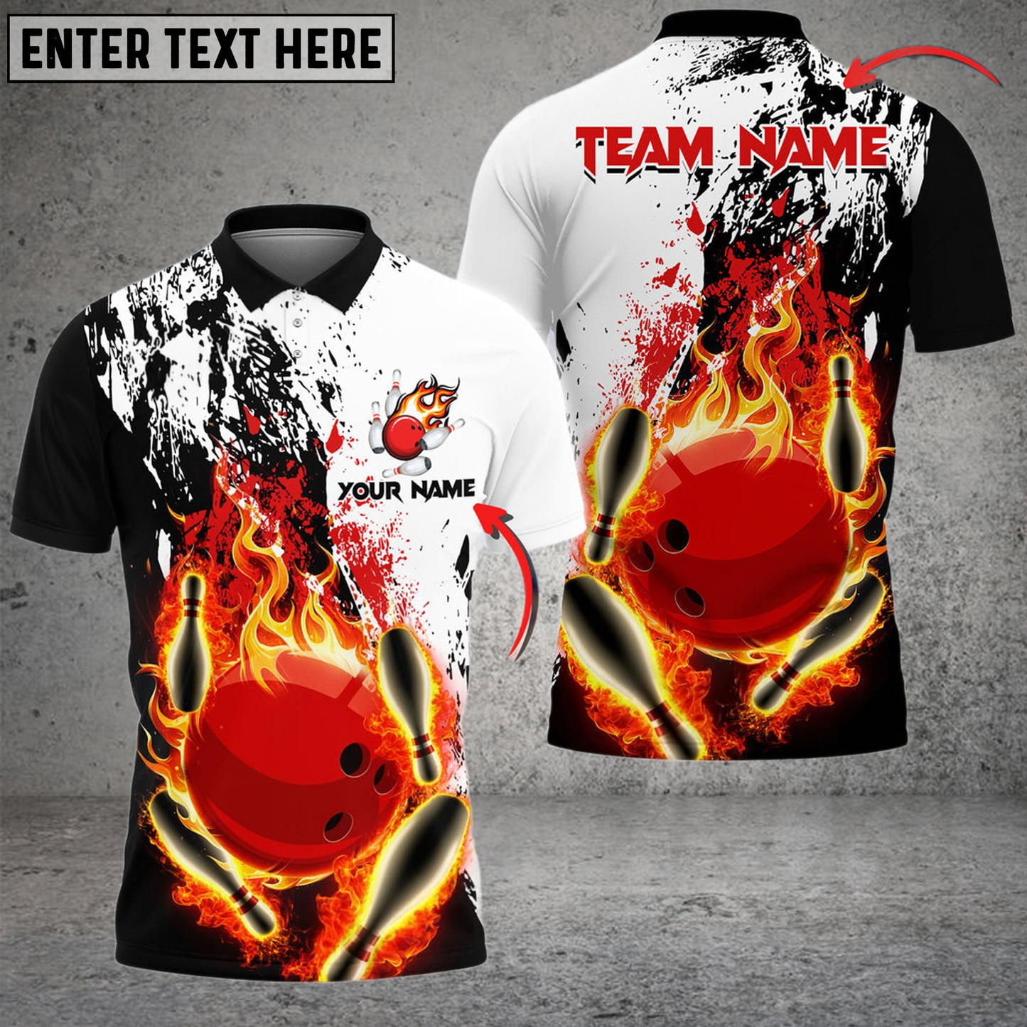 Frenzidea Bowling And Pins Burned Fiercely Customized Name 3D Shirt (5 Colors)