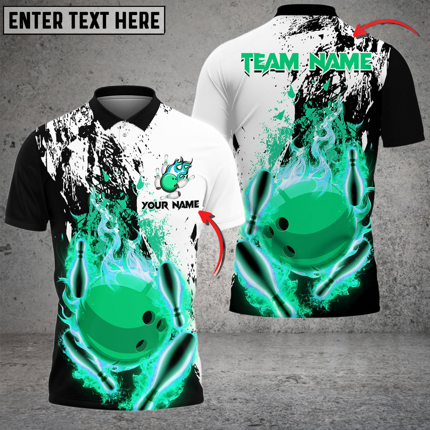 Frenzidea Bowling And Pins Burned Fiercely Customized Name 3D Shirt (5 Colors)