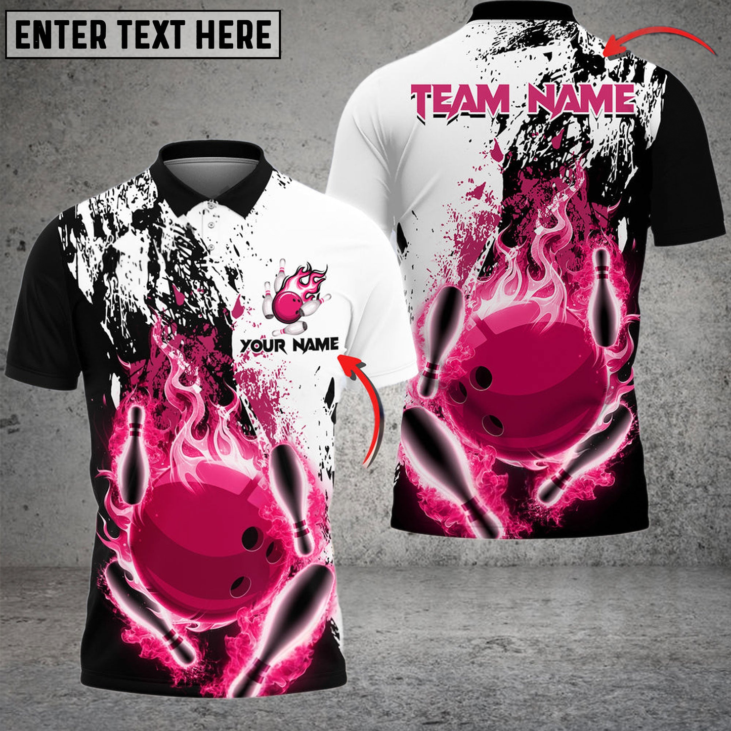 Frenzidea Bowling And Pins Burned Fiercely Customized Name 3D Shirt (5 Colors)