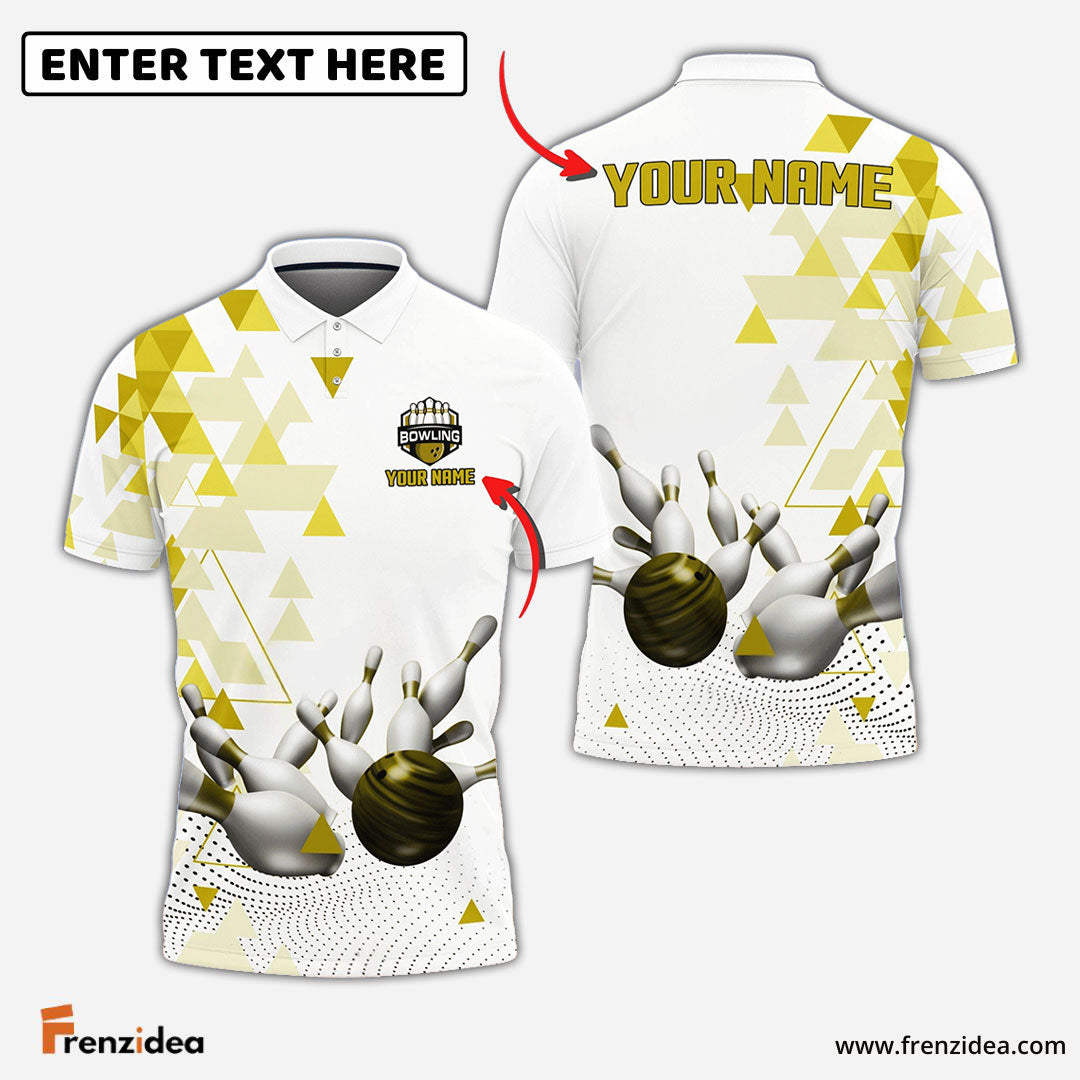 Frenzidea Bowling And Pins Rising Level Up Strike Pattern Customized Name 3D Shirt (4 Colors)