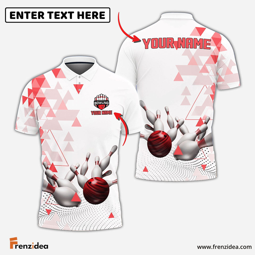 Frenzidea Bowling And Pins Rising Level Up Strike Pattern Customized Name 3D Shirt (4 Colors)