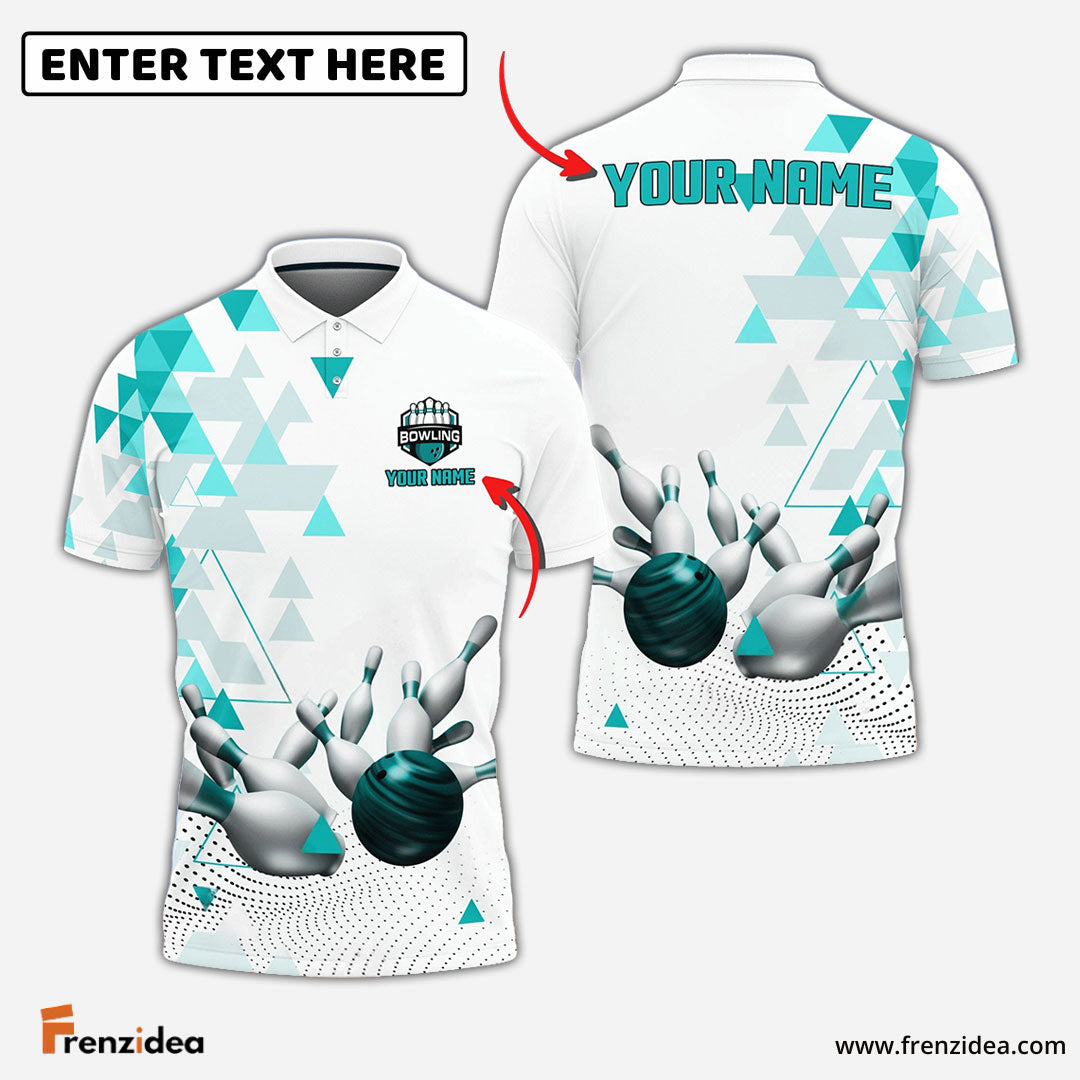 Frenzidea Bowling And Pins Rising Level Up Strike Pattern Customized Name 3D Shirt (4 Colors)