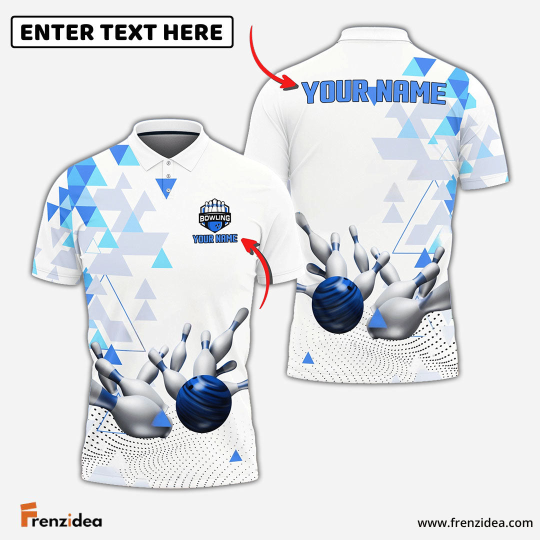 Frenzidea Bowling And Pins Rising Level Up Strike Pattern Customized Name 3D Shirt (4 Colors)