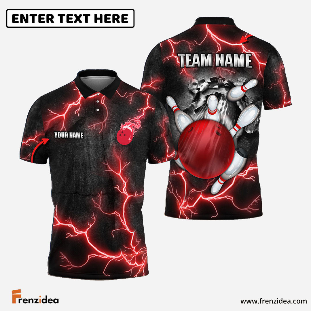 frenzidea Bowling And Pins The Power Of The God Of Thunder Customized Name 3D Shirt (4 Colors)