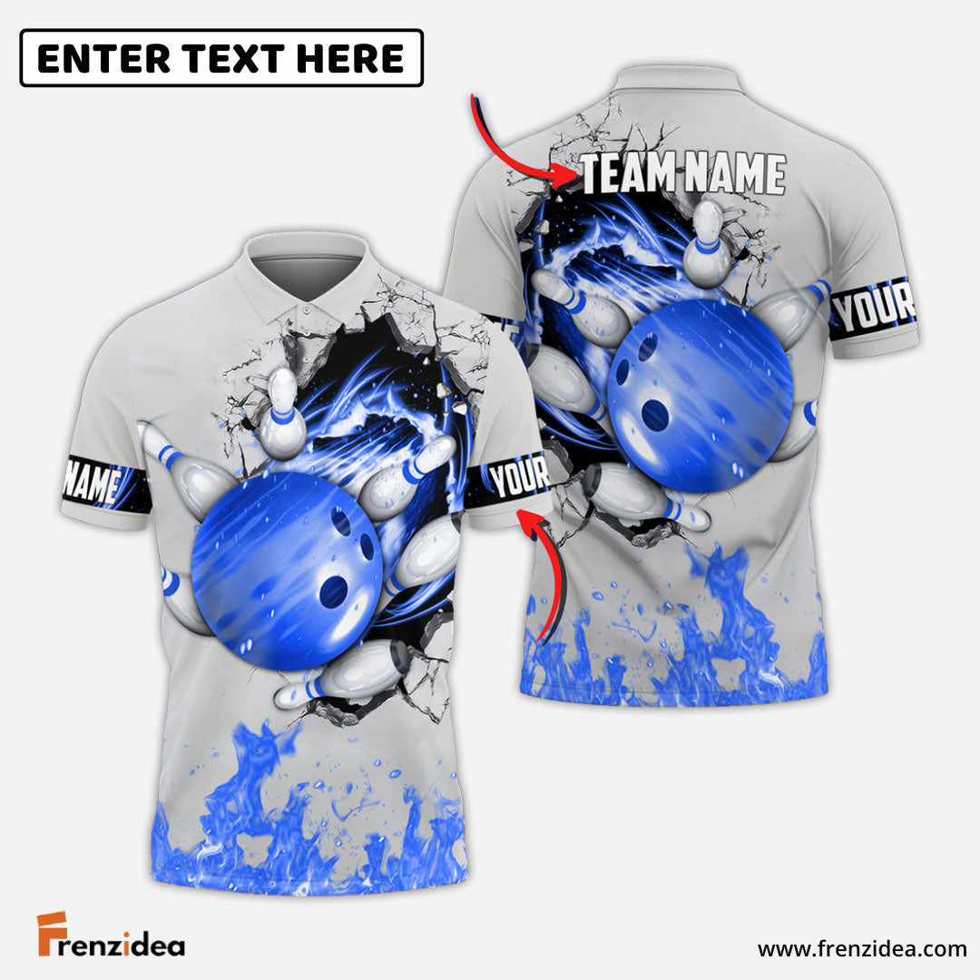Frenzidea Bowling And Pins Break Multicolor Customized Name 3D Shirt