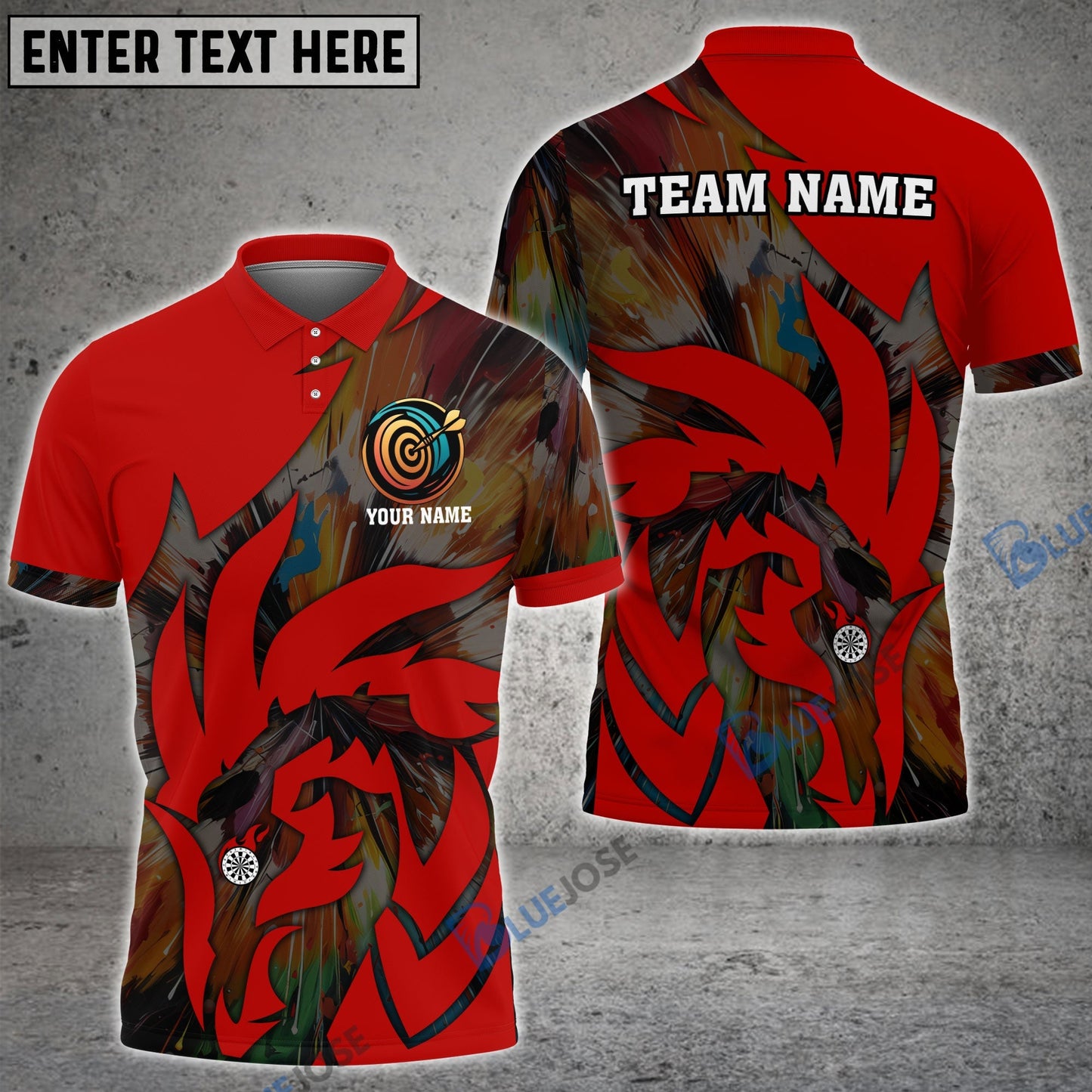 Frenzidea Dragon Pattern Personalized Name, Team Name 3D Shirt (5 Colors)