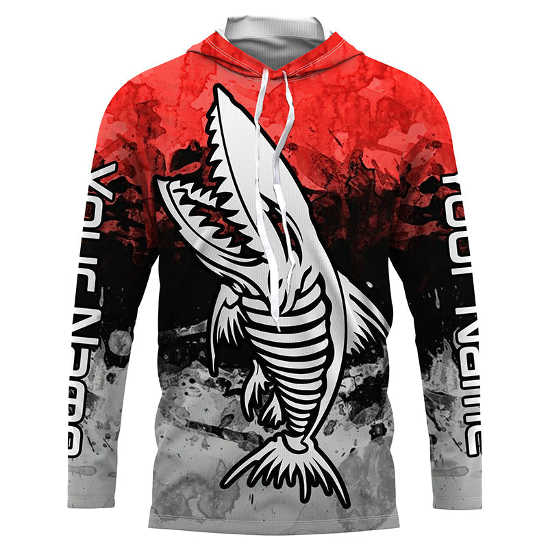 Frenzidea Red Men's Skeleton Fish Custom Name 3D Shirt
