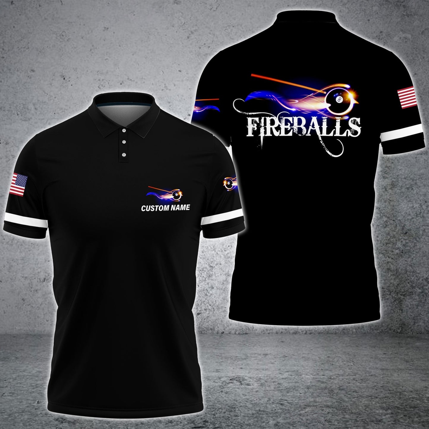 Frenzidea Billiard Personalized Polo Shirt For Fireballs Team