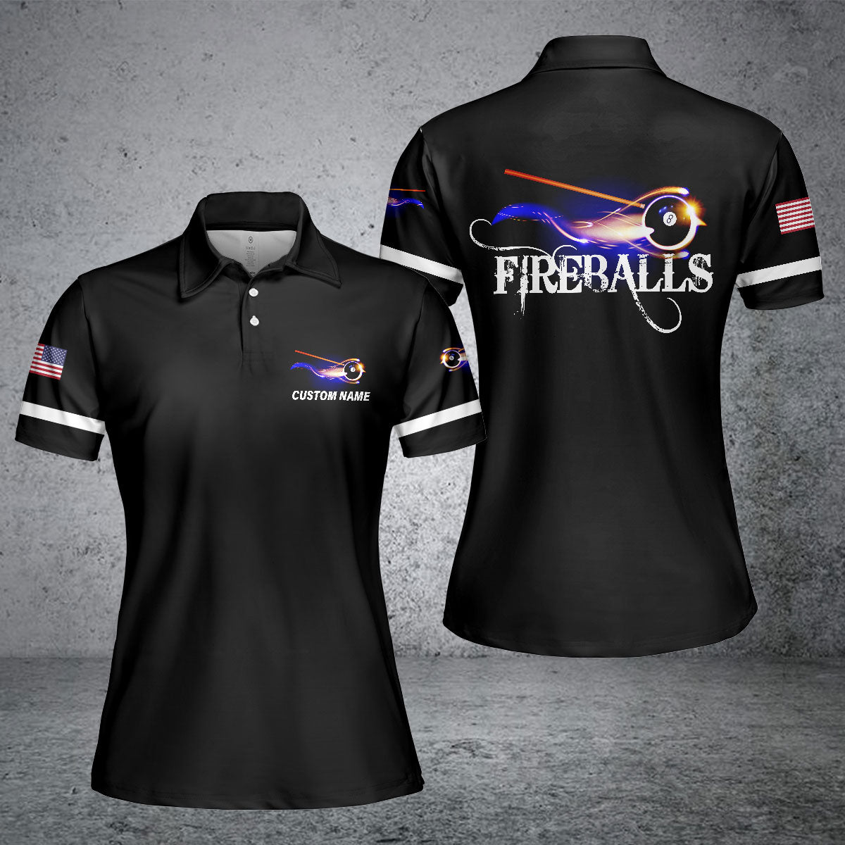 Frenzidea Billiard Personalized Polo Shirt For Fireballs Team