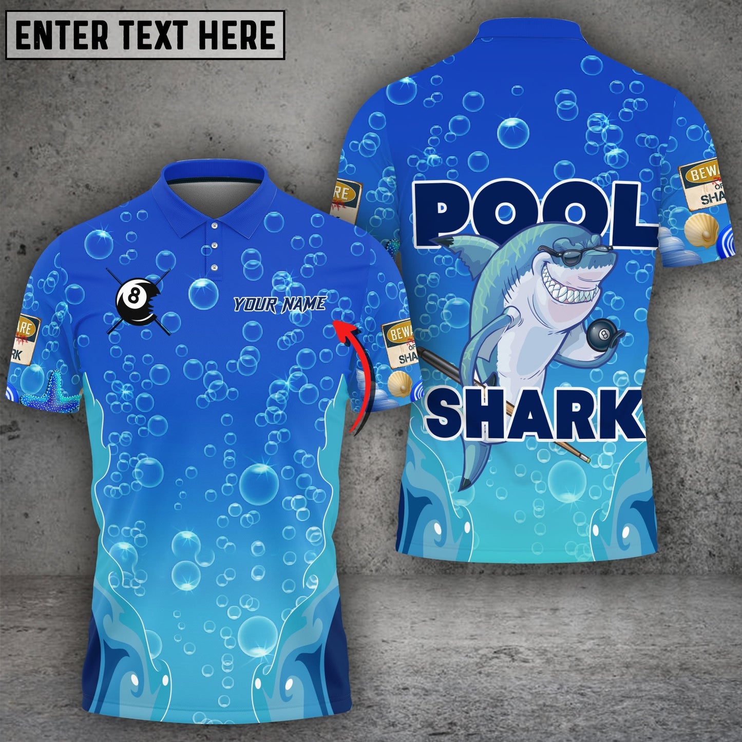 Frenzidea Pool Shark Billiard All Over Printed Personalized Unisex Shirt