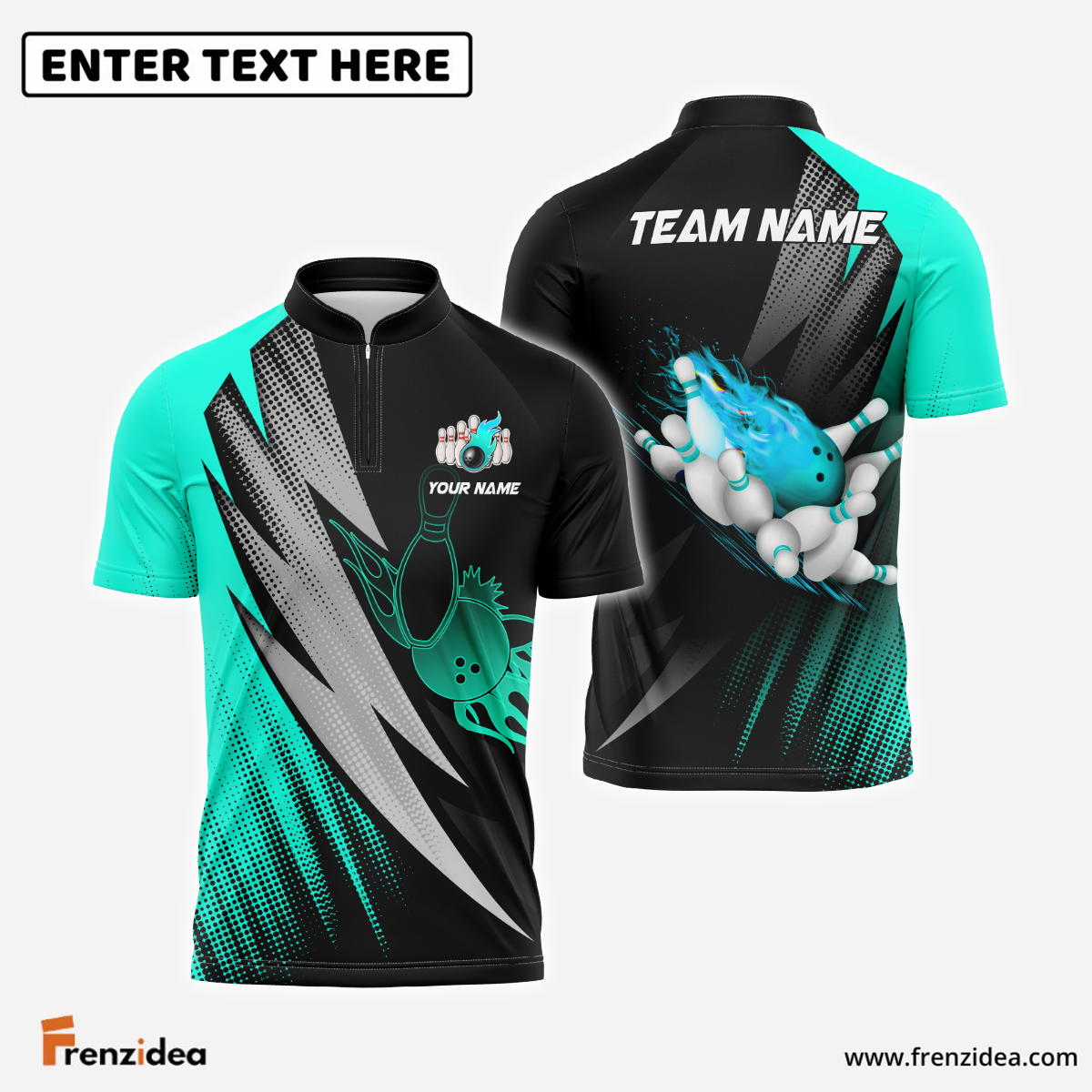 Frenzidea Thunder Polka Dot Motifs Bowling Personalized Name, Team Name 3D Shirt (4 Colors)