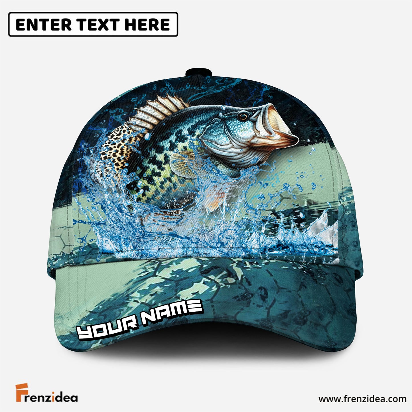 Frenzidea Crappie Fishing Aqua Strike Personalized Cap