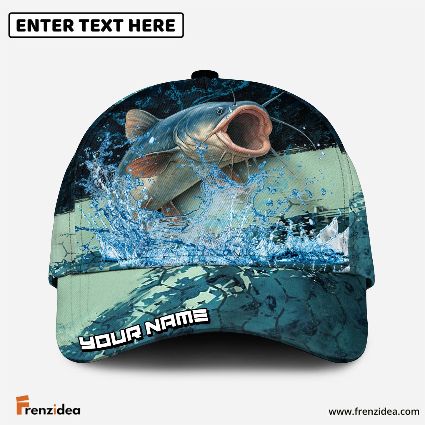 Frenzidea Catfish Fishing Aqua Strike Personalized Cap