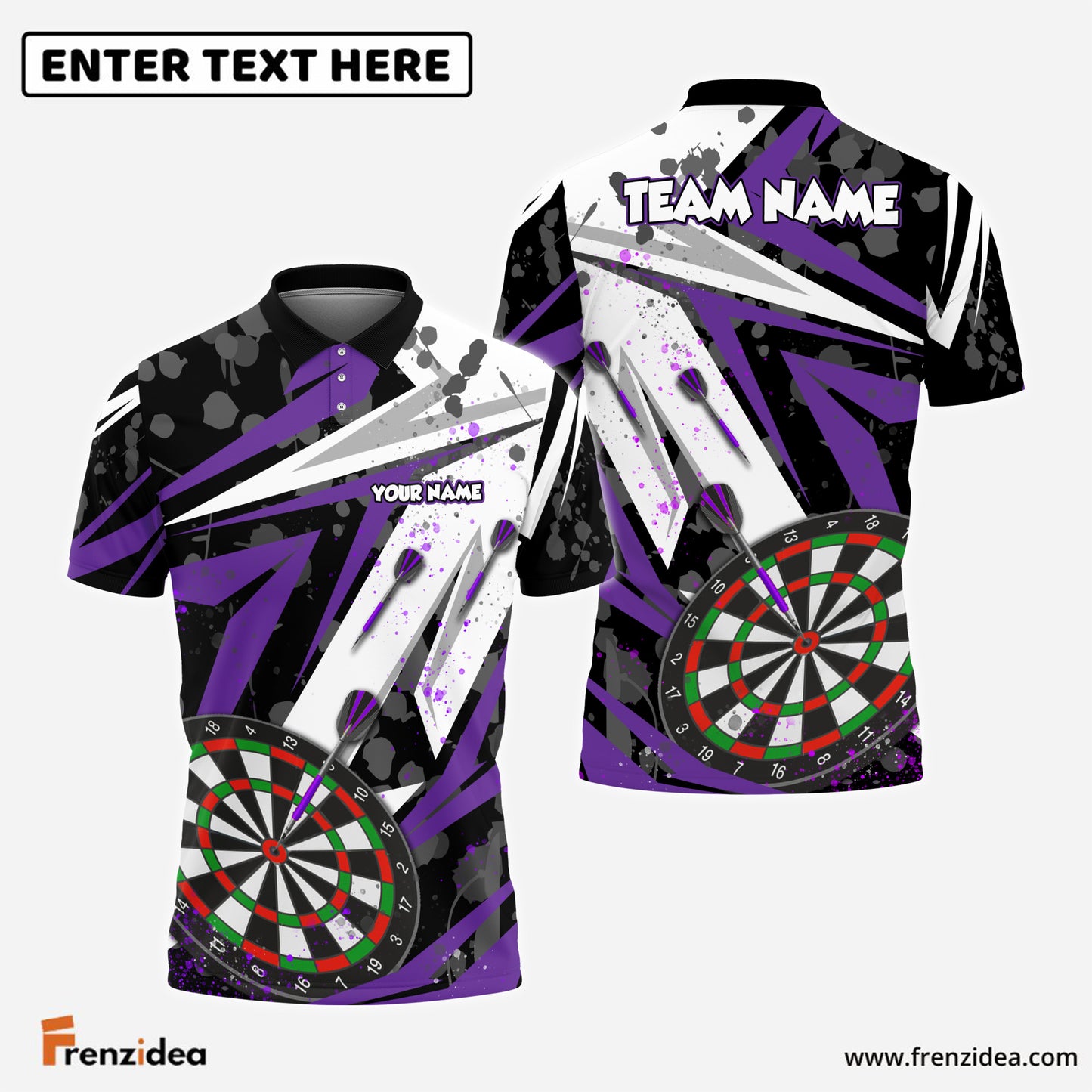 Frenzidea Darts Winner Personalized Name, Team Name 3D Shirt (4 Colors)