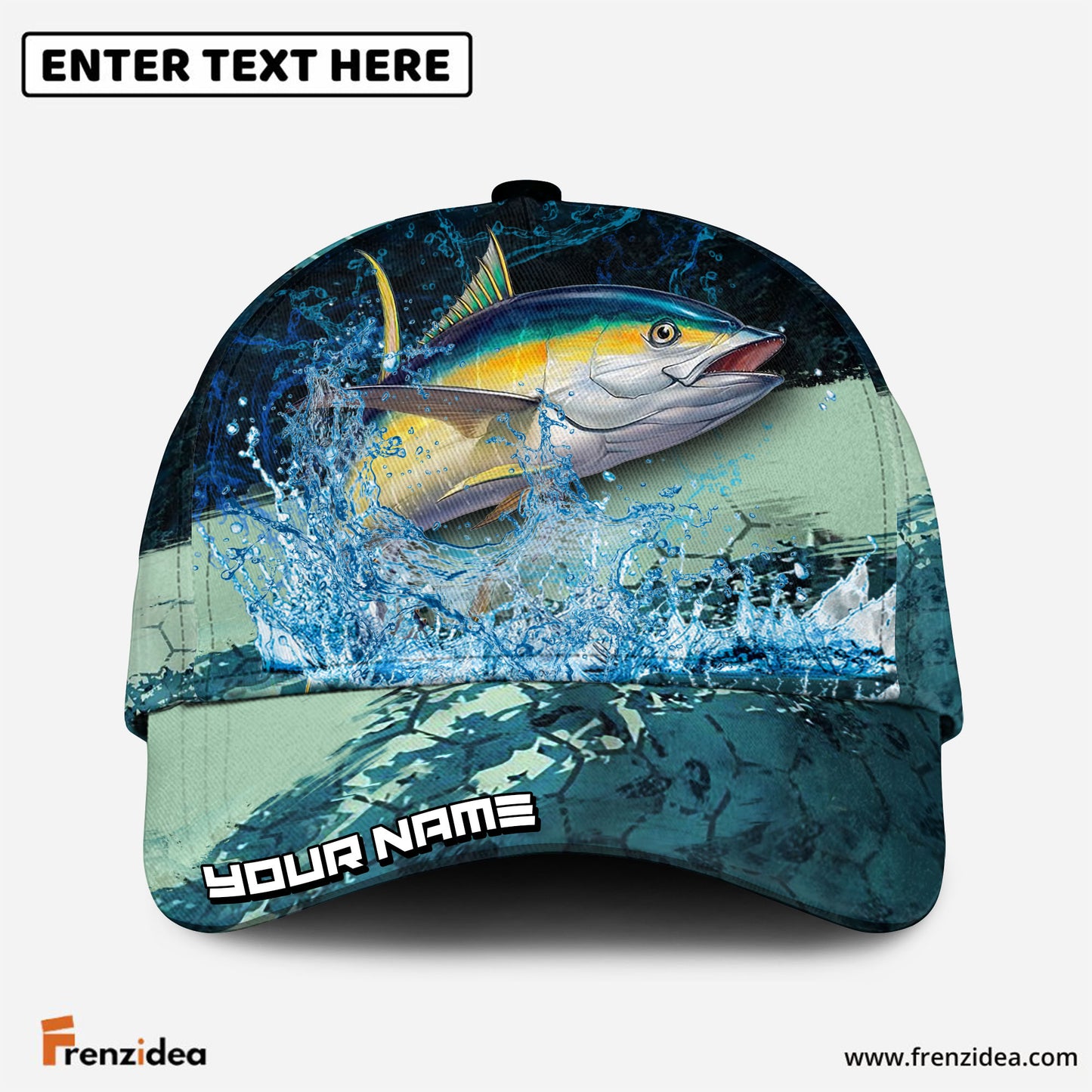 Frenzidea Tuna Fishing Aqua Strike Personalized Cap