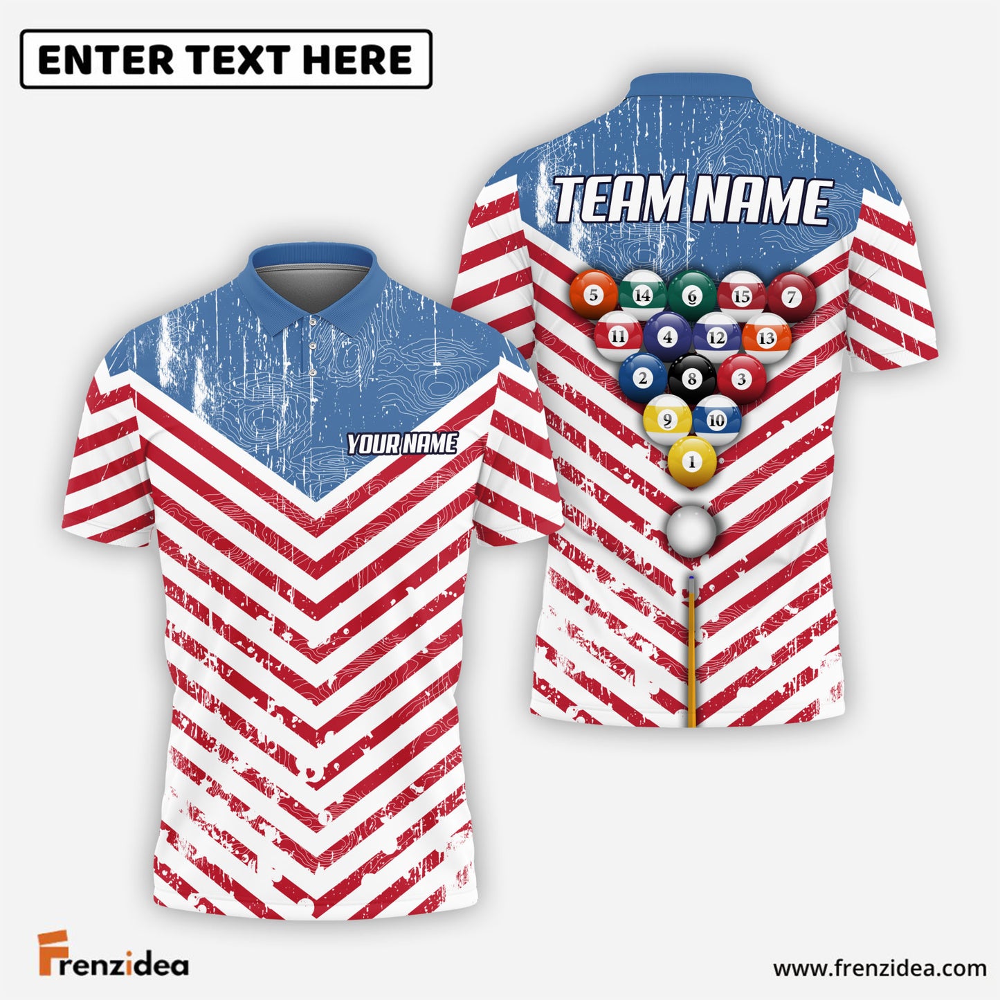 Frenzidea Billiards Precision Shot Personalized Name, Team Name Shirt
