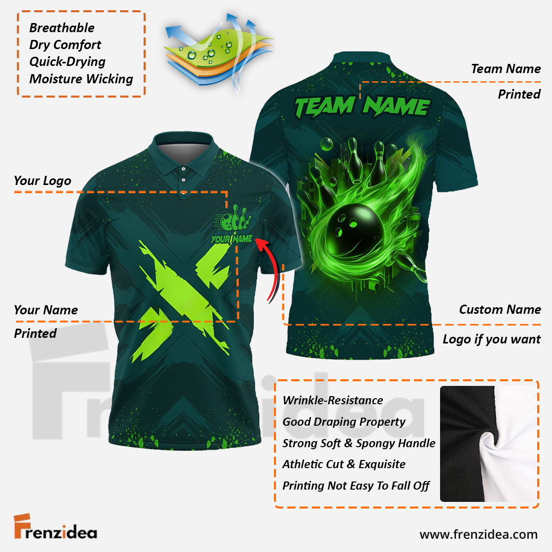Frenzidea Bowling And Pins X Factor Customized Name 3D Shirt (4 Colors)