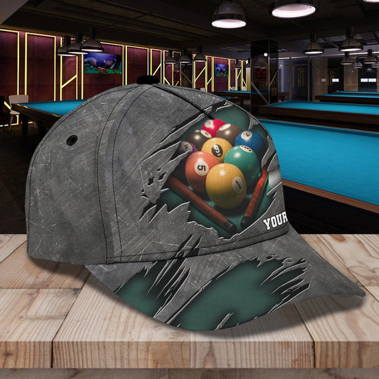 Frenzidea Billiard Lover Personalized Name 3D Over Printed Cap