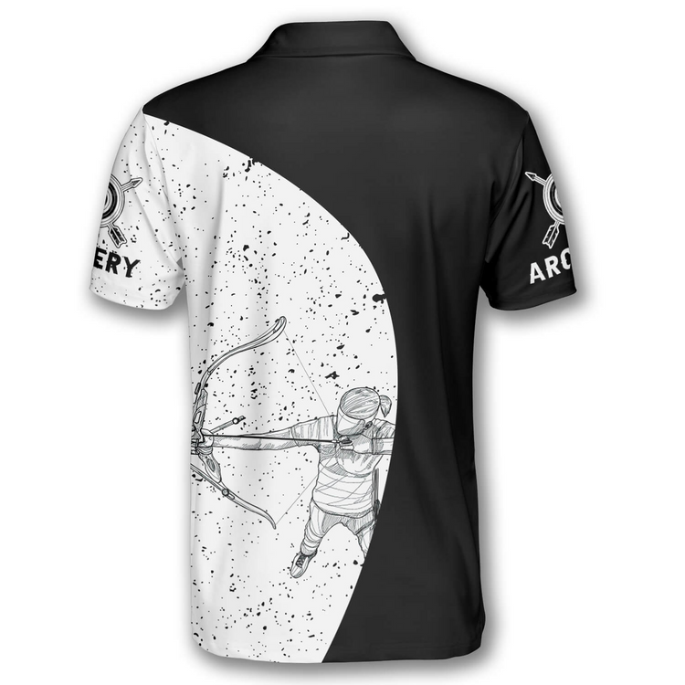 Frenzidea Archery Silhouettes Black White Version Personalized Name Shirt