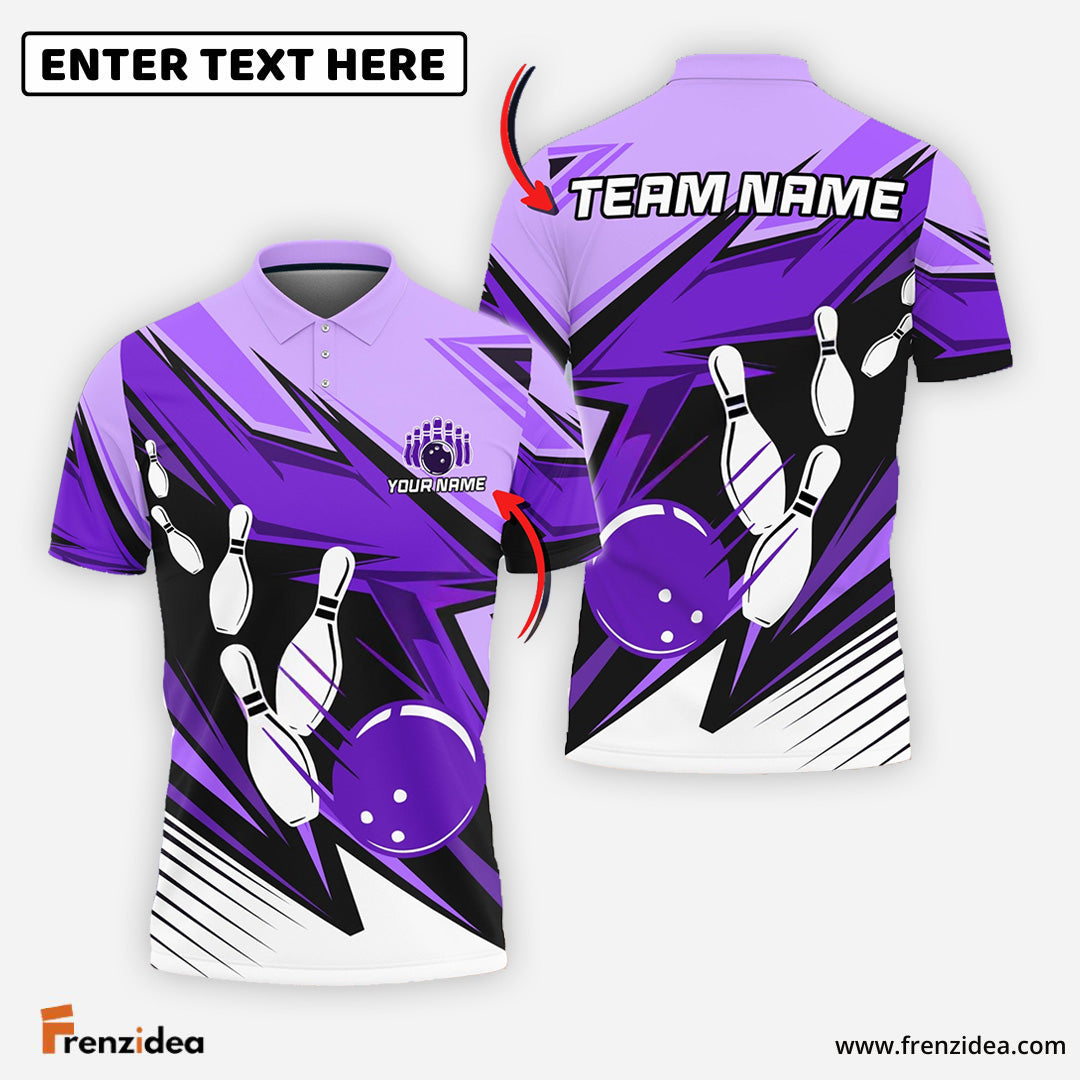 Frenzidea Bowling and Pins Strike Cubes Customized Name, Team Name 3D Shirt (4 Colors)