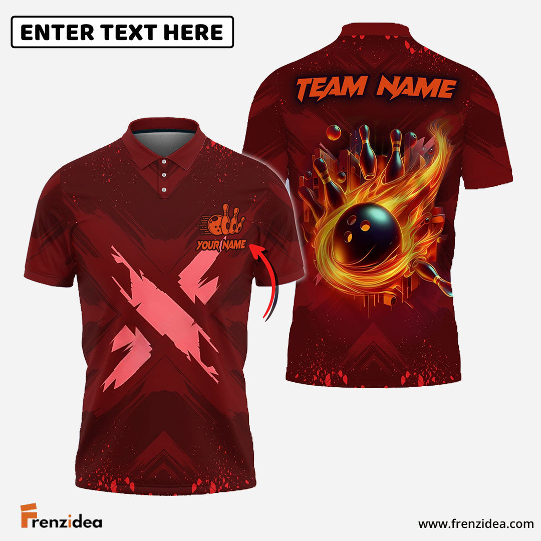 Frenzidea Bowling And Pins X Factor Customized Name 3D Shirt (4 Colors)