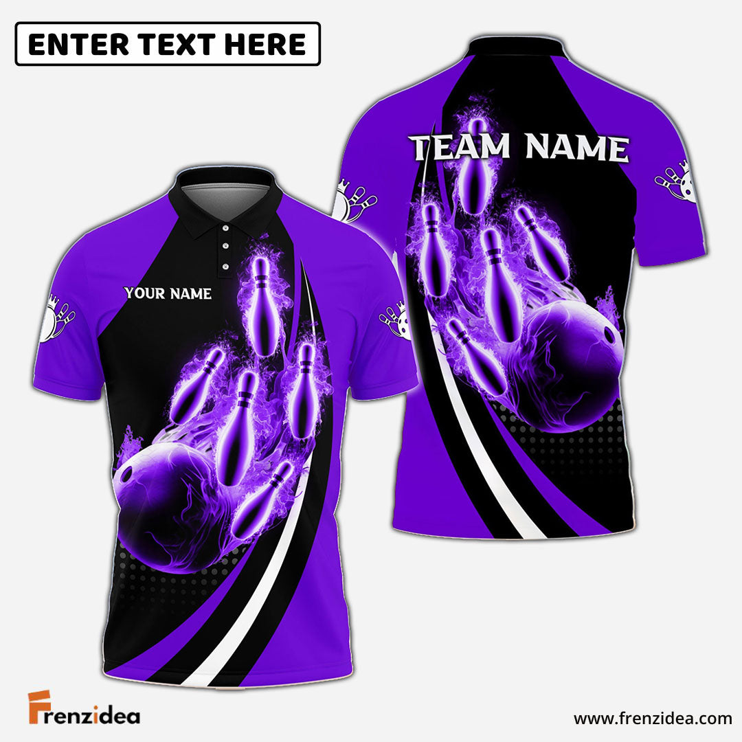 Frenzidea Bowling And Pins Fire Fly Personalized Name Team Name 3D Shirt