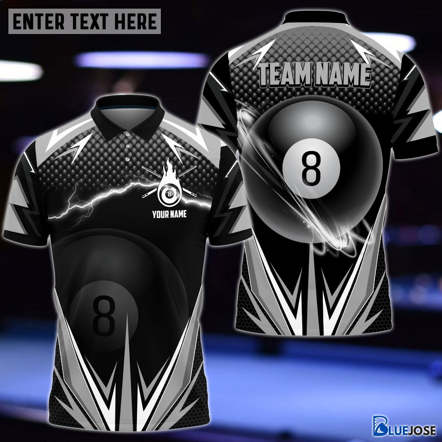 Frenzidea Gray Billiard Personalized Name, Team Name Unisex Shirt