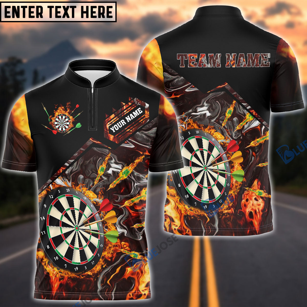 Frenzidea Dart Fire Personalized Name, Team Name 3D Shirt