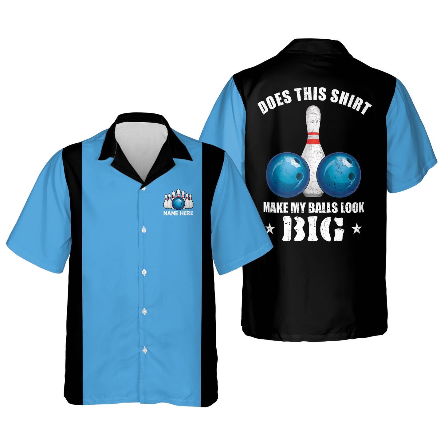 Frenzidea Retro Vintage Bowling Personalized Name Hawaiian Shirt
