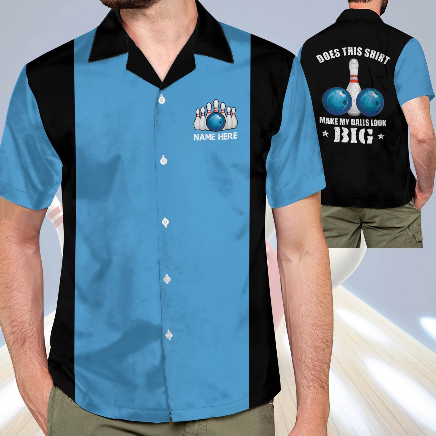 Frenzidea Retro Vintage Bowling Personalized Name Hawaiian Shirt