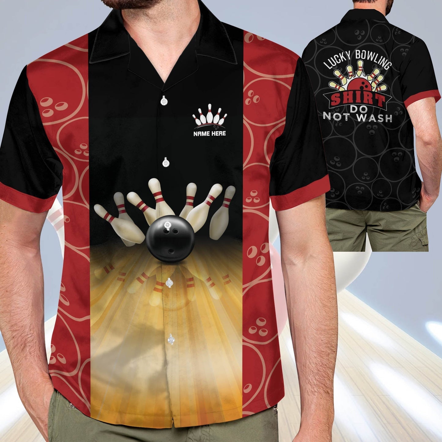 Frenzidea Lucky Bowling Shirt Do Not Wash Personalized Name Hawaiian Shirt