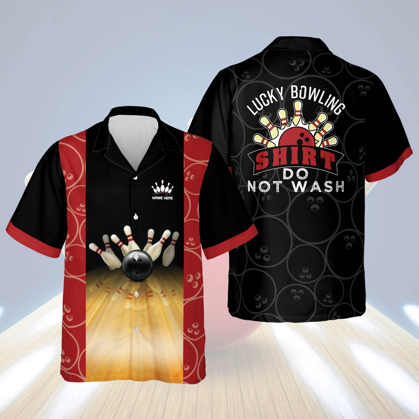 Frenzidea Lucky Bowling Shirt Do Not Wash Personalized Name Hawaiian Shirt