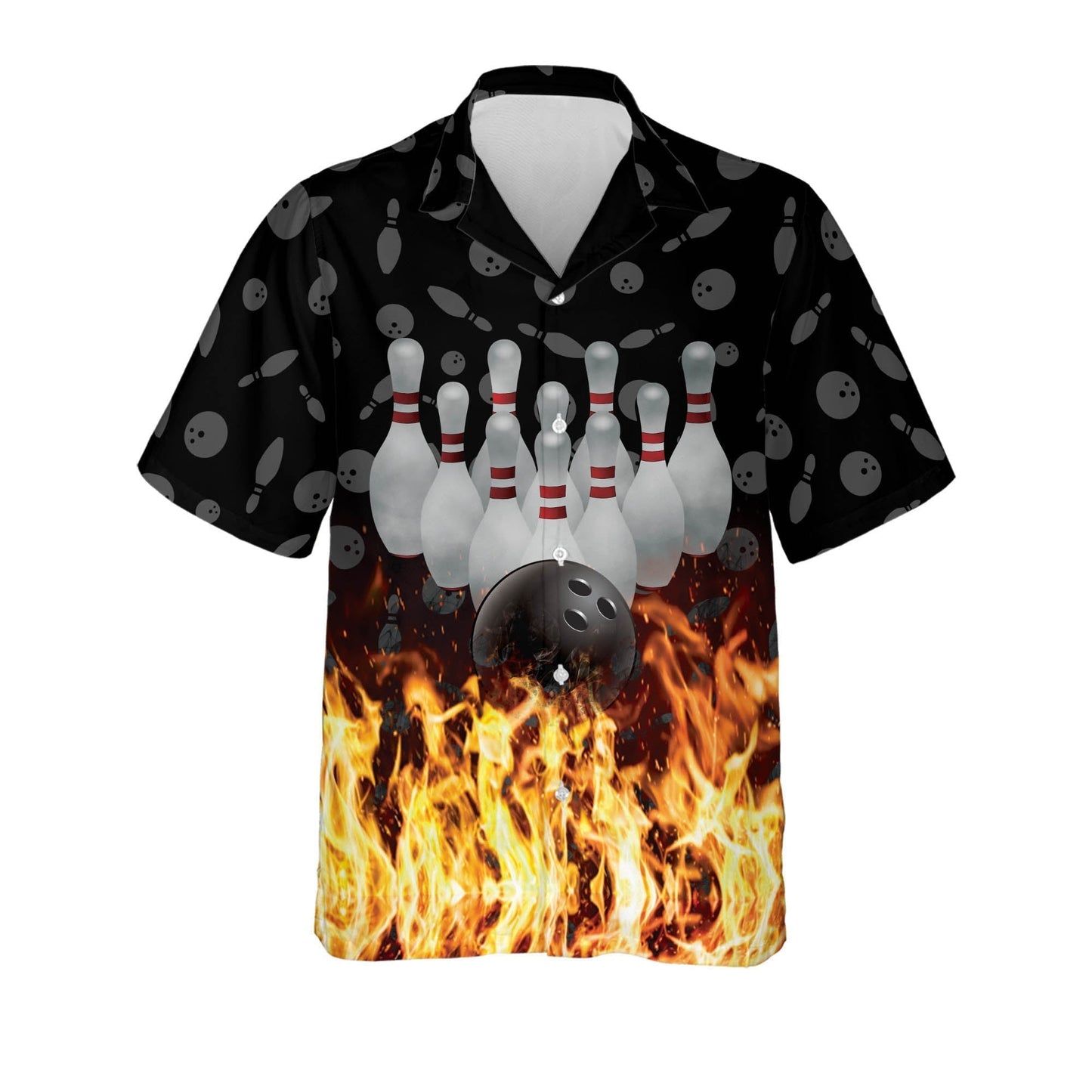 Frenzidea Flame Skull Personalized Name Hawaiian Shirt