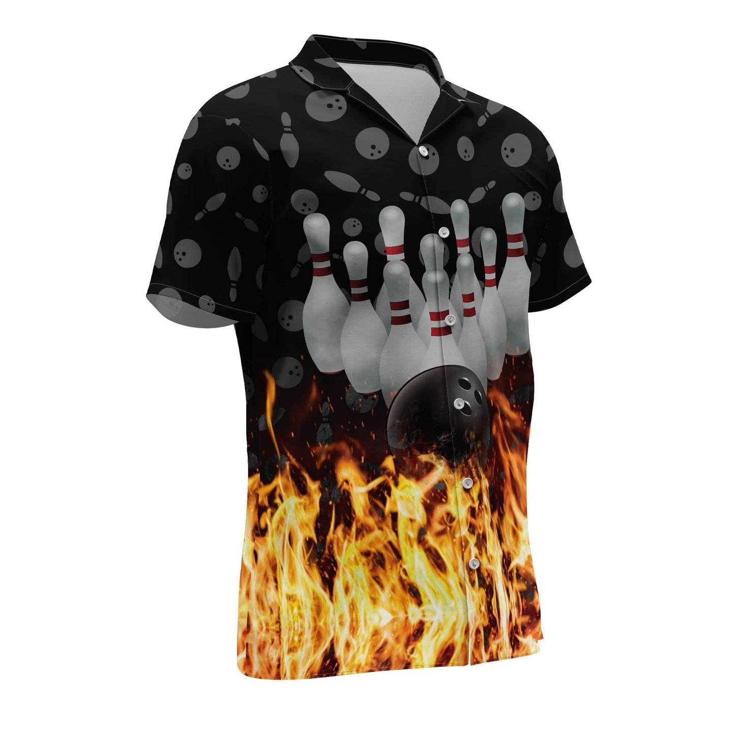 Frenzidea Flame Skull Personalized Name Hawaiian Shirt