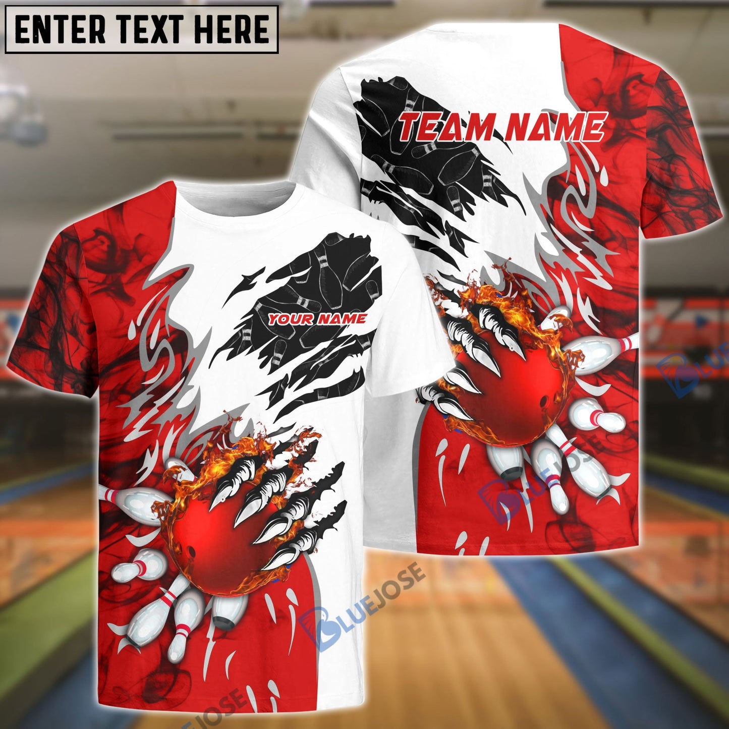 Frenzidea Personalized Name, Team Name Monster Ball and Pins 3D Shirt (5 Colors)