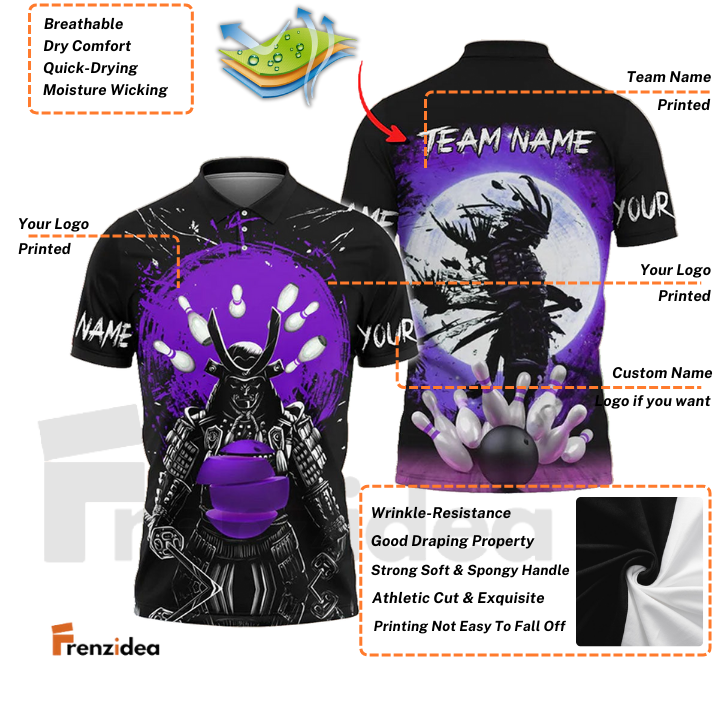 Frenzidea Bowling And Pins Samurai Showdown Customized Name 3D Shirt (4 Colors)