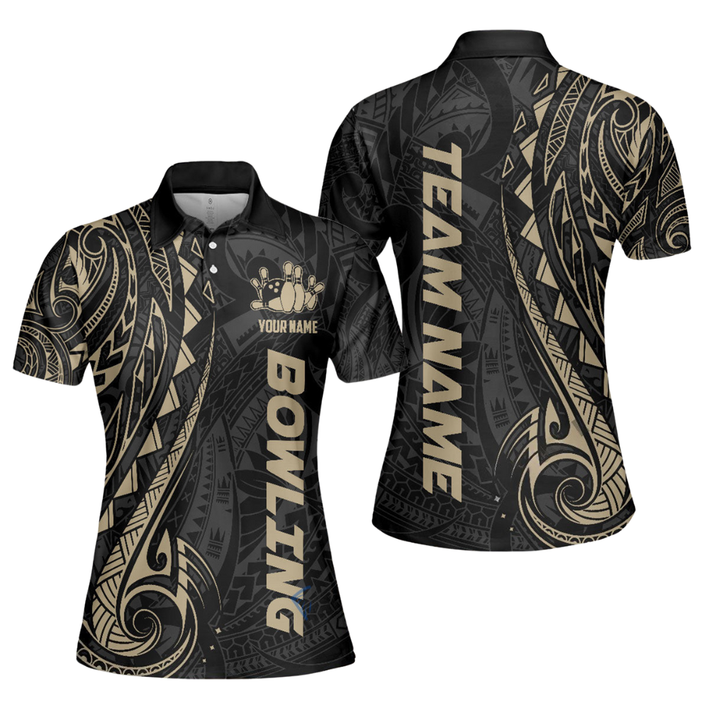 Frenzideas Bowling And Pins Maori Customized Name 3D Shirt for Women