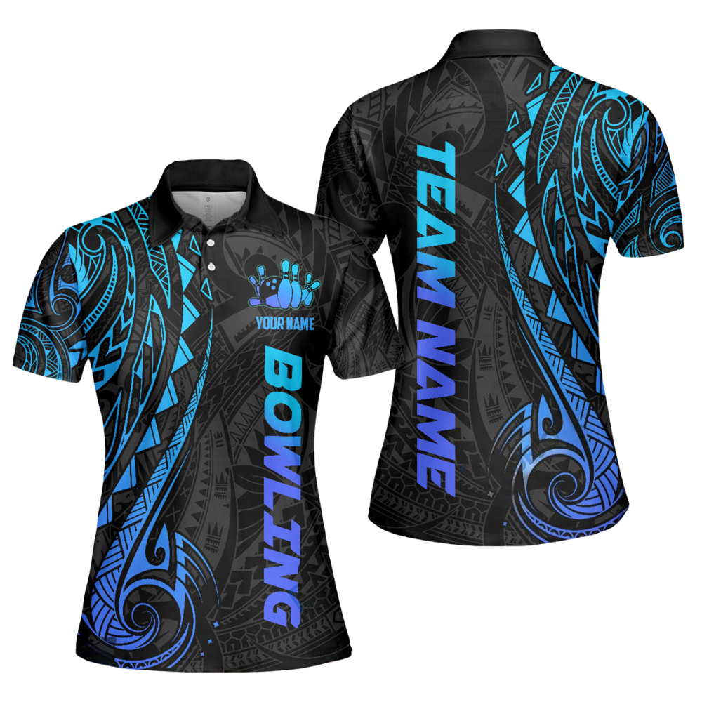 Frenzideas Bowling And Pins Maori Customized Name 3D Shirt for Women