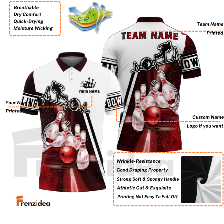 Frenzidea Personalized Name Light Bowling Player Multicolor 3D Shirt
