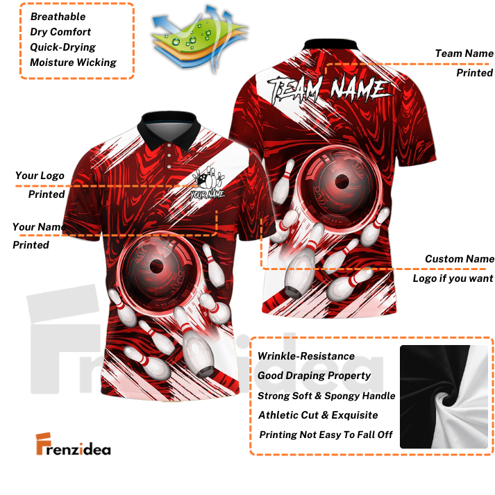 Frenzidea Bowling And Pins Stormy Personalized Name, Team Name Unisex Shirt