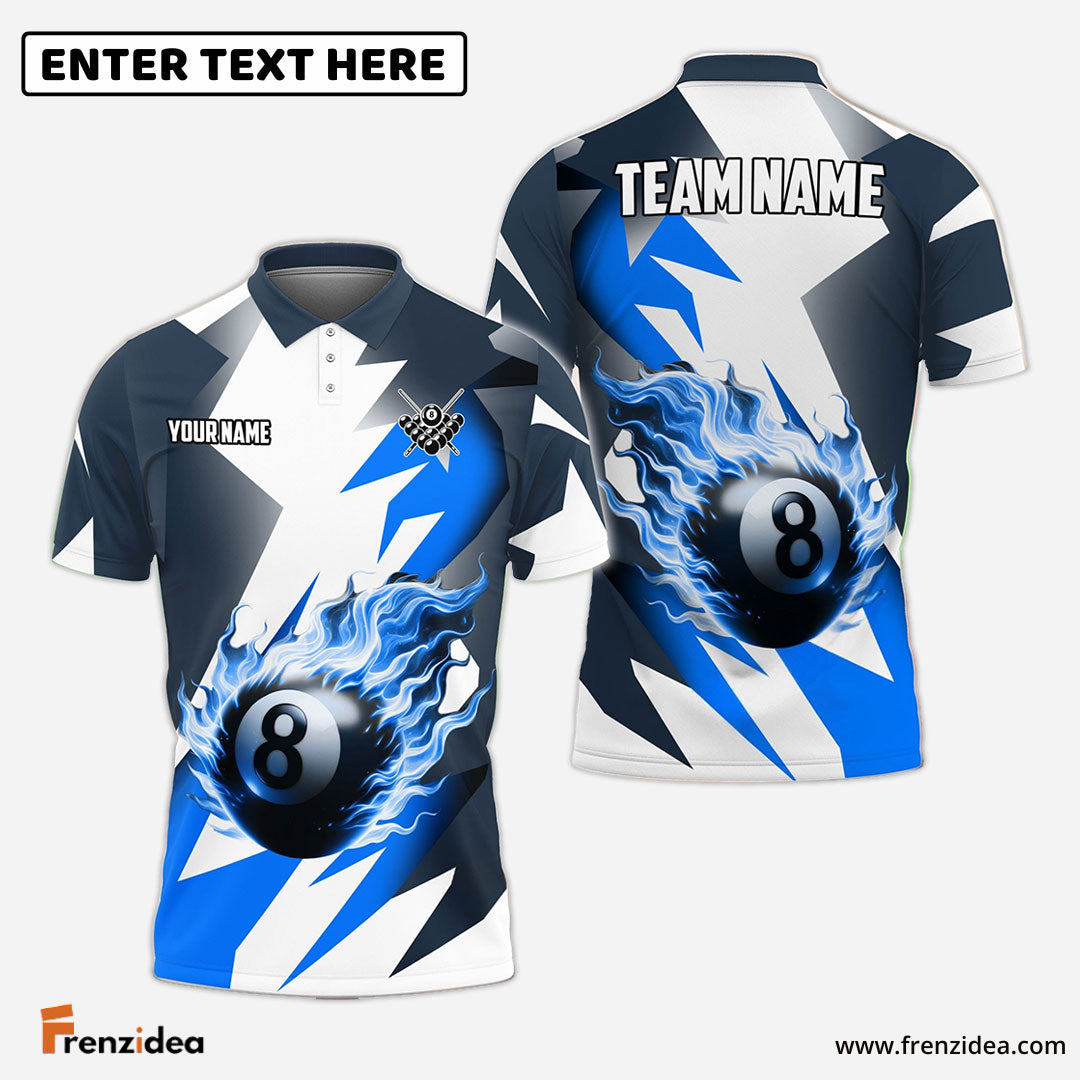Frenzidea Billiards Fire Cube Pattern Personalized Shirt (4 Colors)