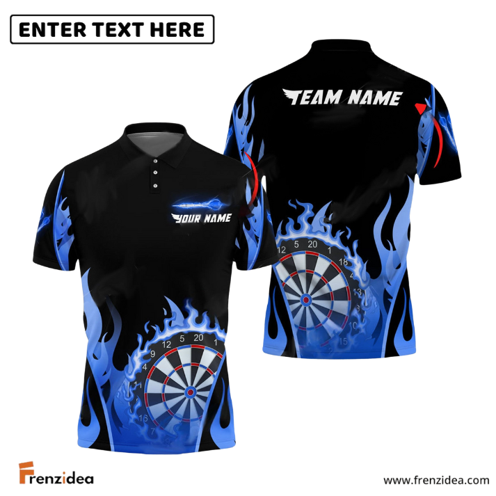 Frenzidea Darts Flaming Board Personalized Name, Team Name 3D Shirt (4 Colors)