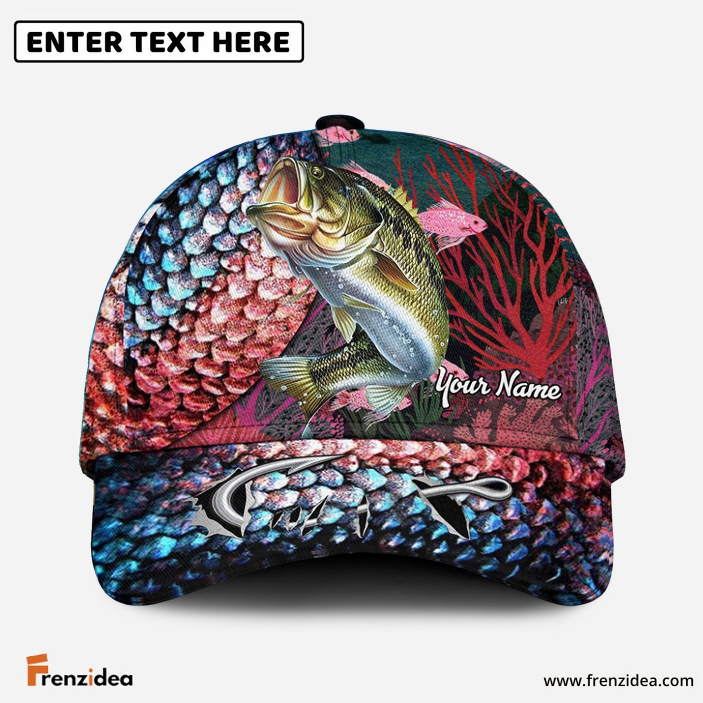 Frenzidea Personalized Bass Fishing Colorful Cap