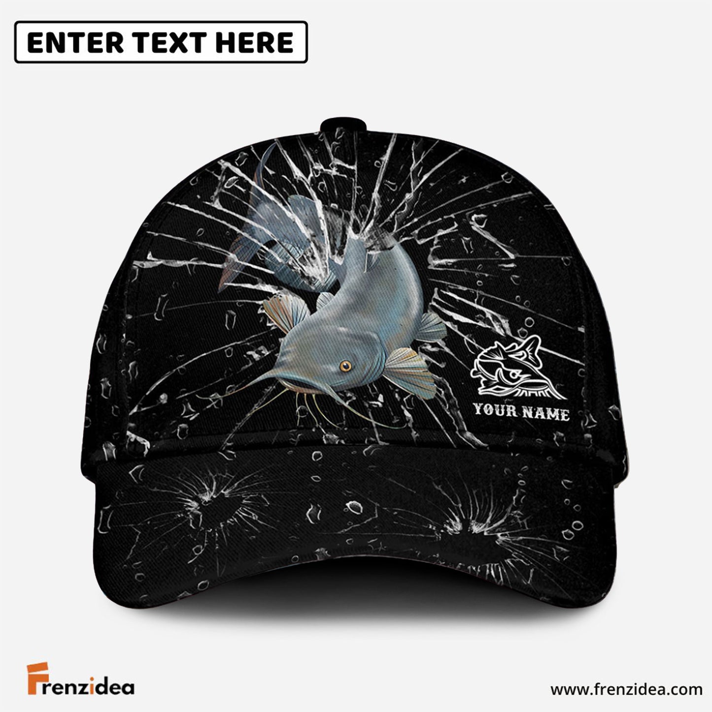 Frenzidea Personalized Catfish Fishing Broken Glass Cap