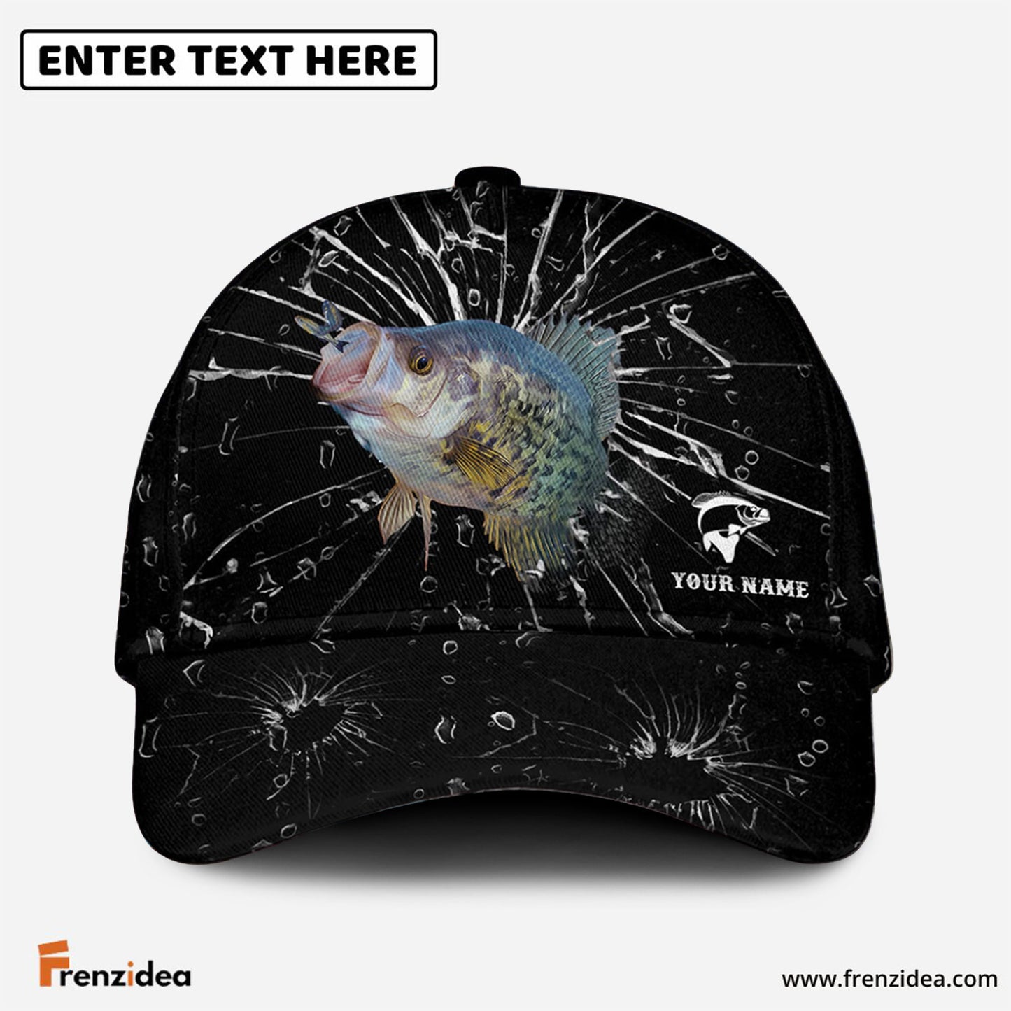 Frenzidea Personalized Crappie Fishing Broken Glass Cap